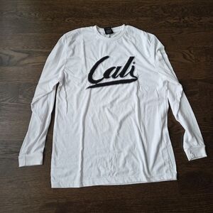 Cali White Long Sleeve Men's T-Shirt Sz.L